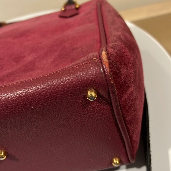 Gucci Purple Suede Bamboo Diana Crossbody Handbag with COA - some corner wear - Picture 16 of 17